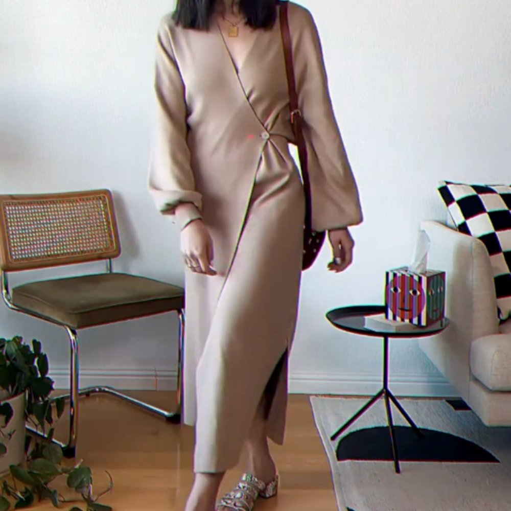 NWT OAK + FORT Wrap Dress XS/S